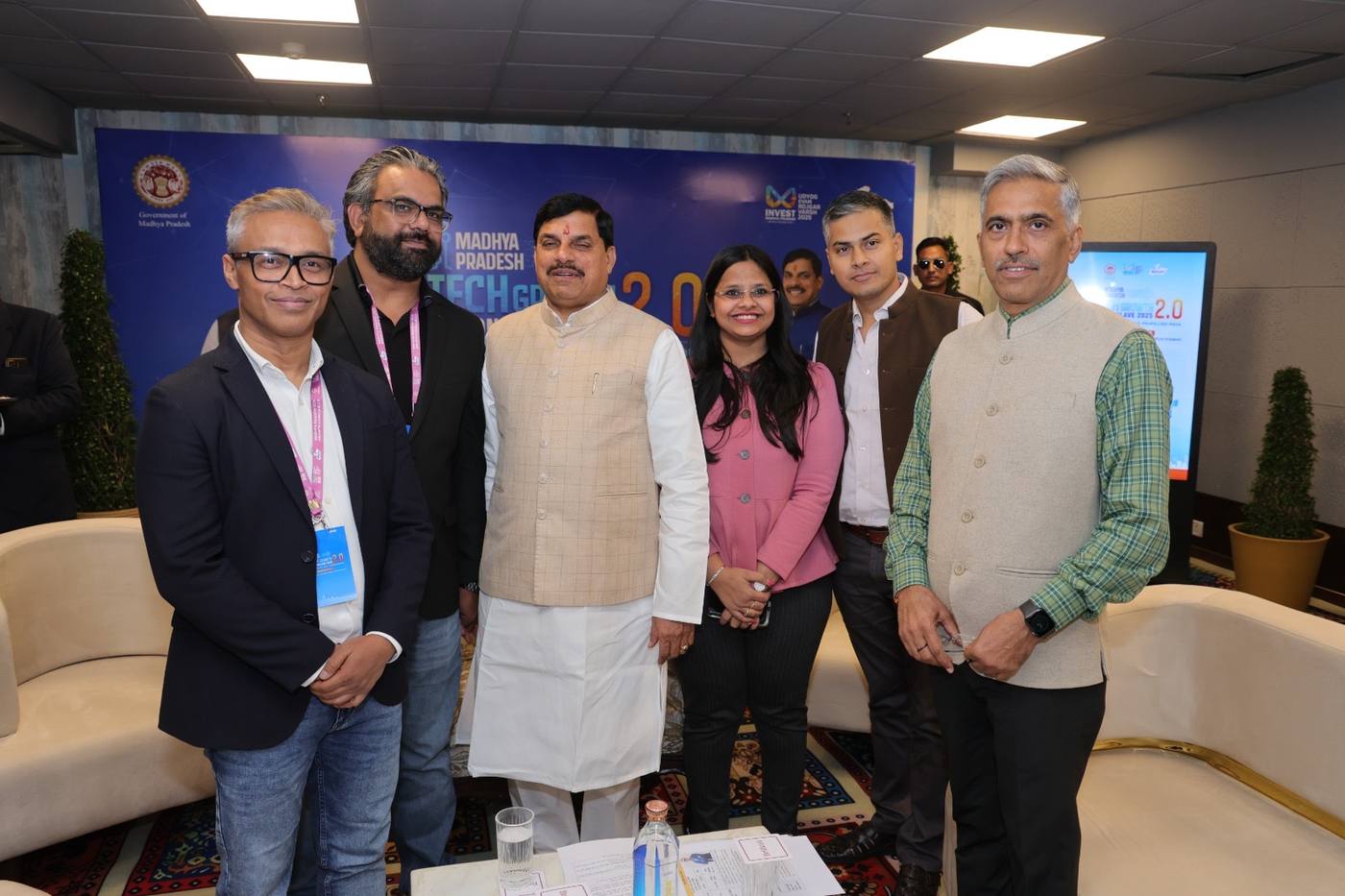 Gautam Yadav with the Chief Minister of Madhya Pradesh at Tech Growth Conclave 2.0