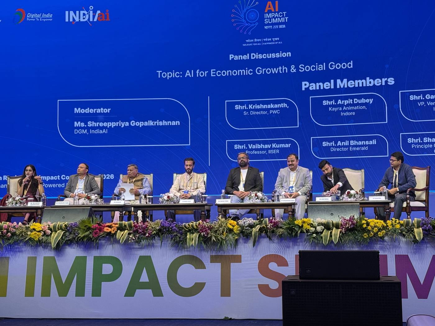 Panel discussion on AI for economic growth and social good at the AI Impact Summit
